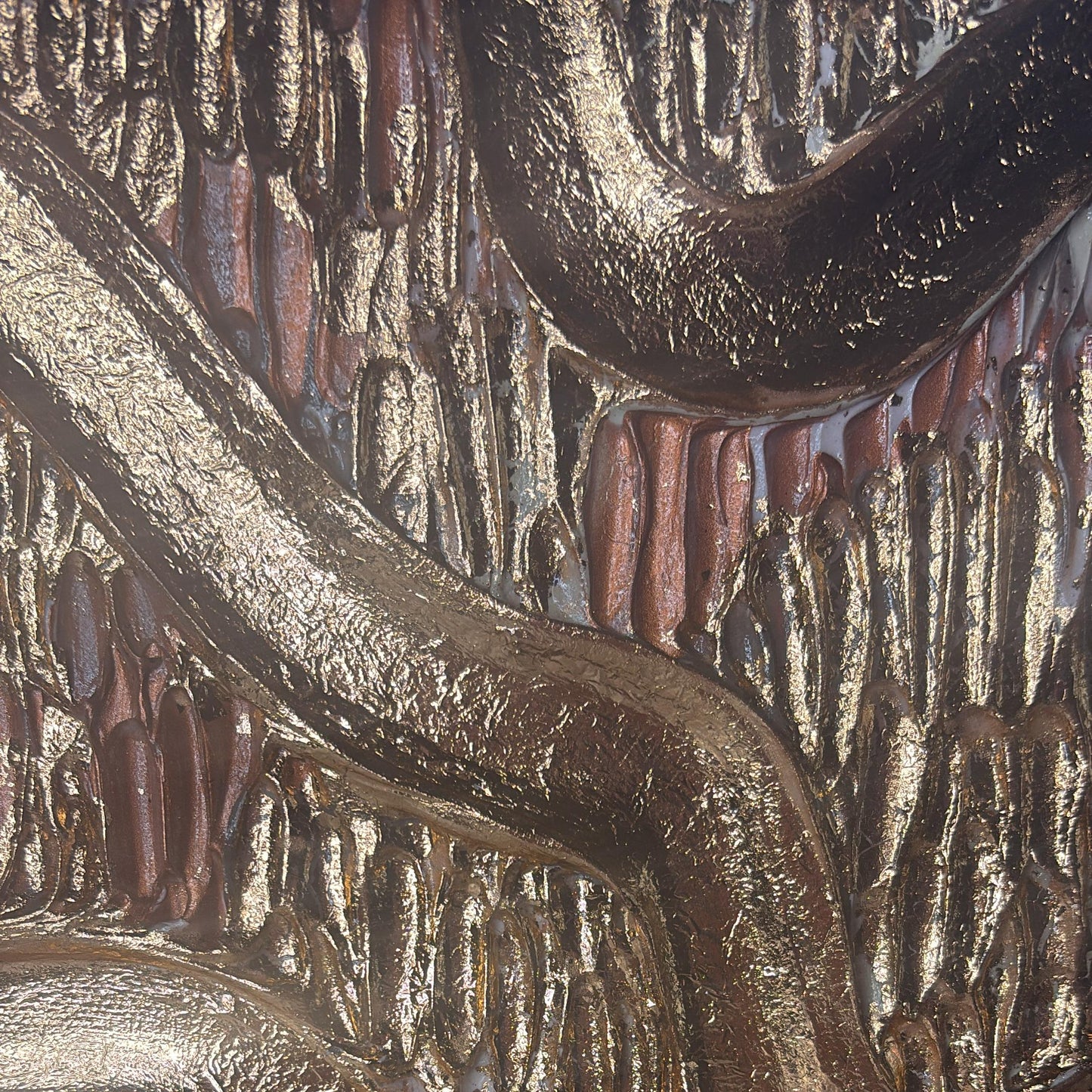 Rivers of Light Original Abstract Textured Artwork  Bronze Metallic Painting